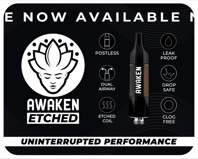 Awaken® Vape Etched Cartridges 1ml - Taffy Slapper (Indica)