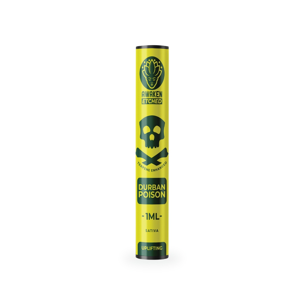 Awaken® Vape Etched Cartridges 1ml - Durban Poison (Sativa)