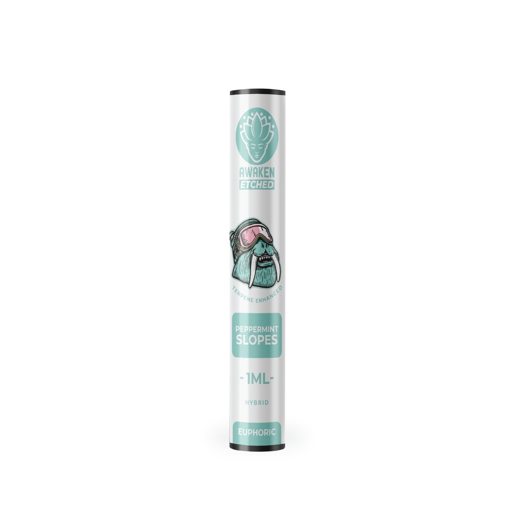 Awaken® Vape Etched Cartridges 1ml - Peppermint Slopes (Hybrid)