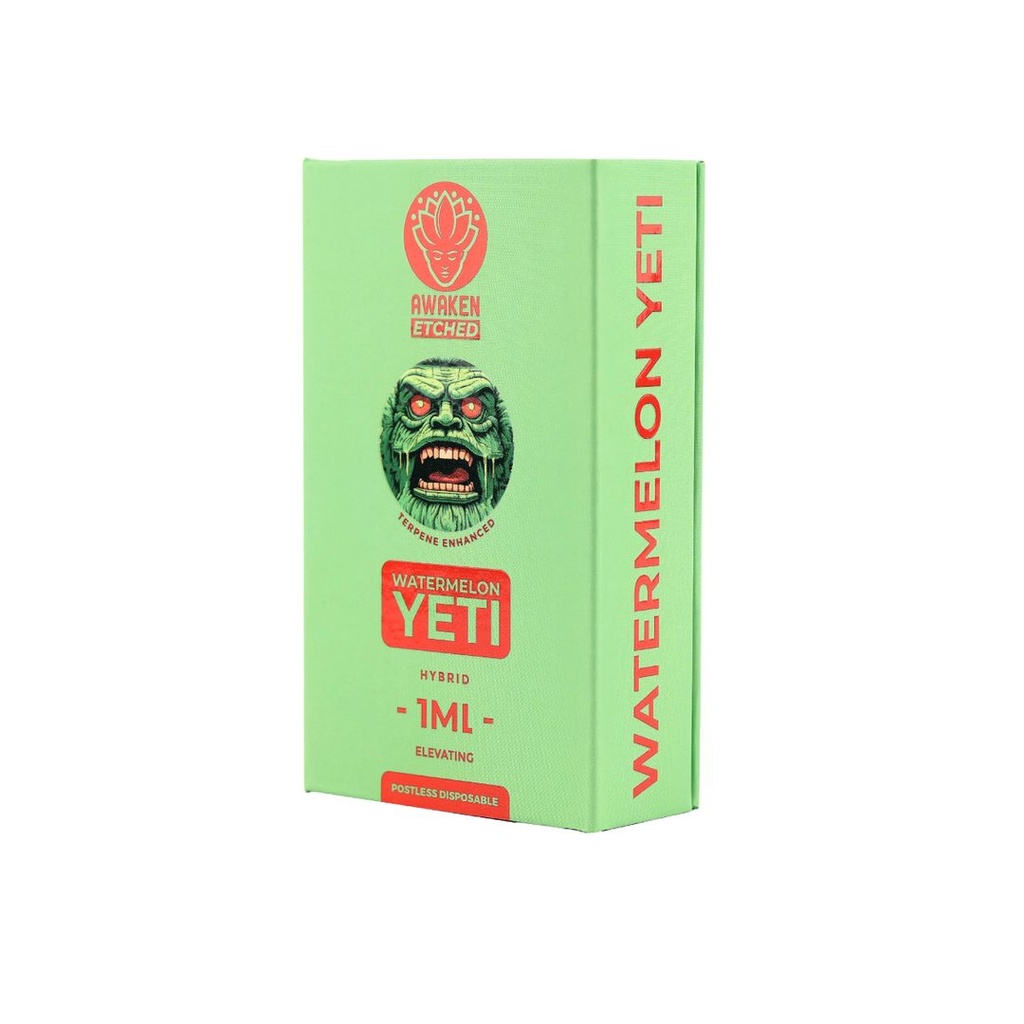 Awaken® Etched Disposable Vape 1ml - Watermelon Yeti (Hybrid)