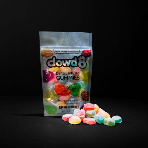 Clowd Delta 8 Sour Fruity Gummies 660mg (33x20mg)
