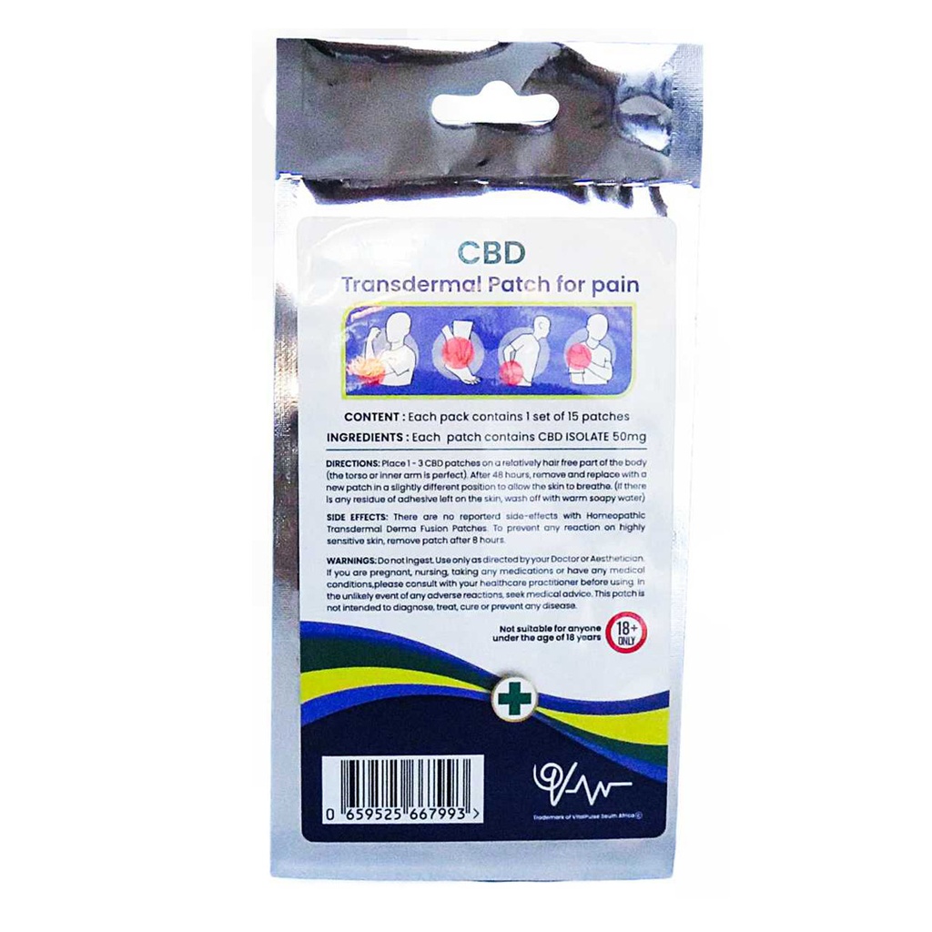 Vitalpulse CBD Transdermal Pain Patches (15x50mg)