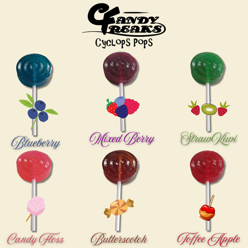 Kushader Canna Pops ~ Candy Freaks Cyclops Pops - Mixed Berries