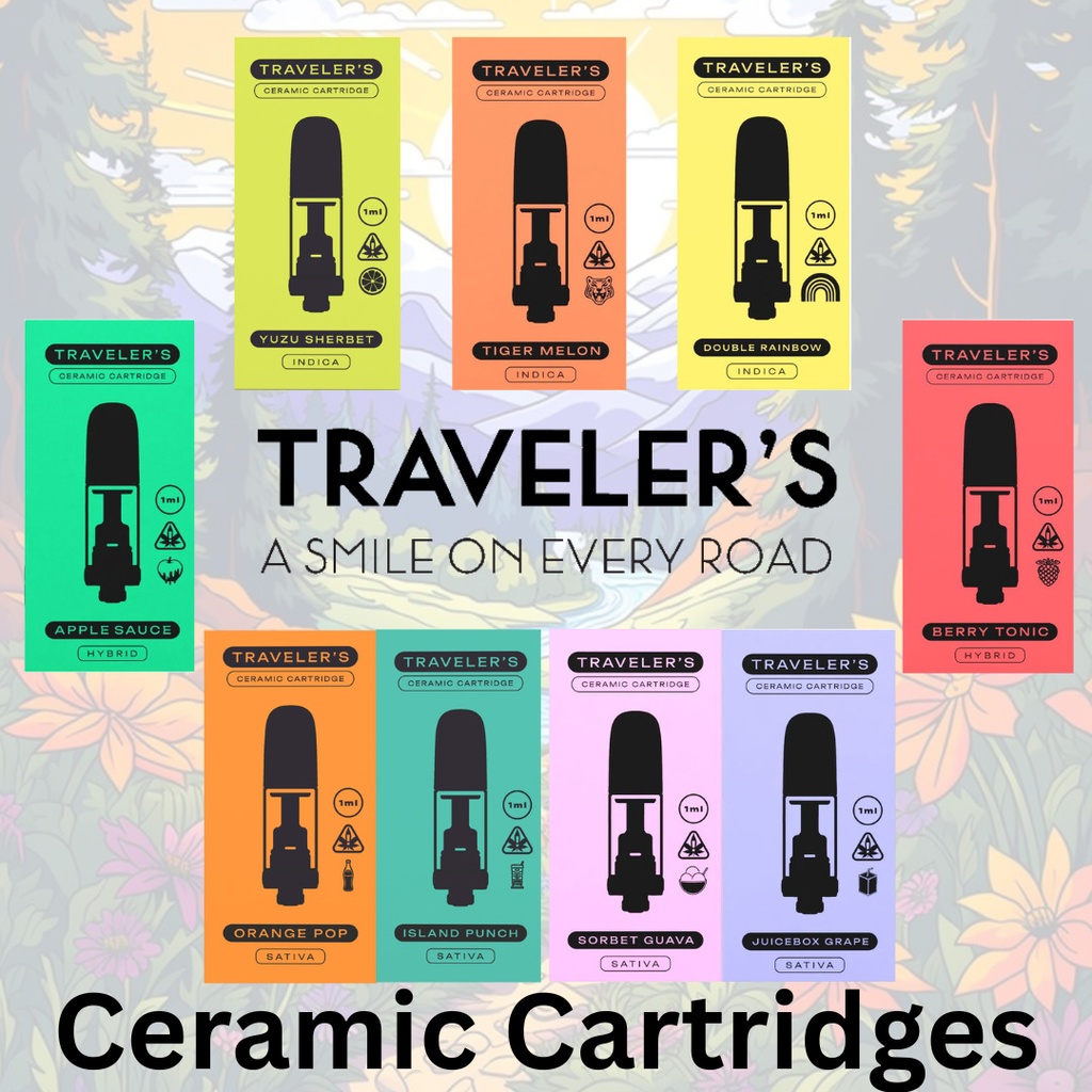 Traveler’s® Ceramic Vape Cartridges 1ml - Berry Tonic (Hybrid)