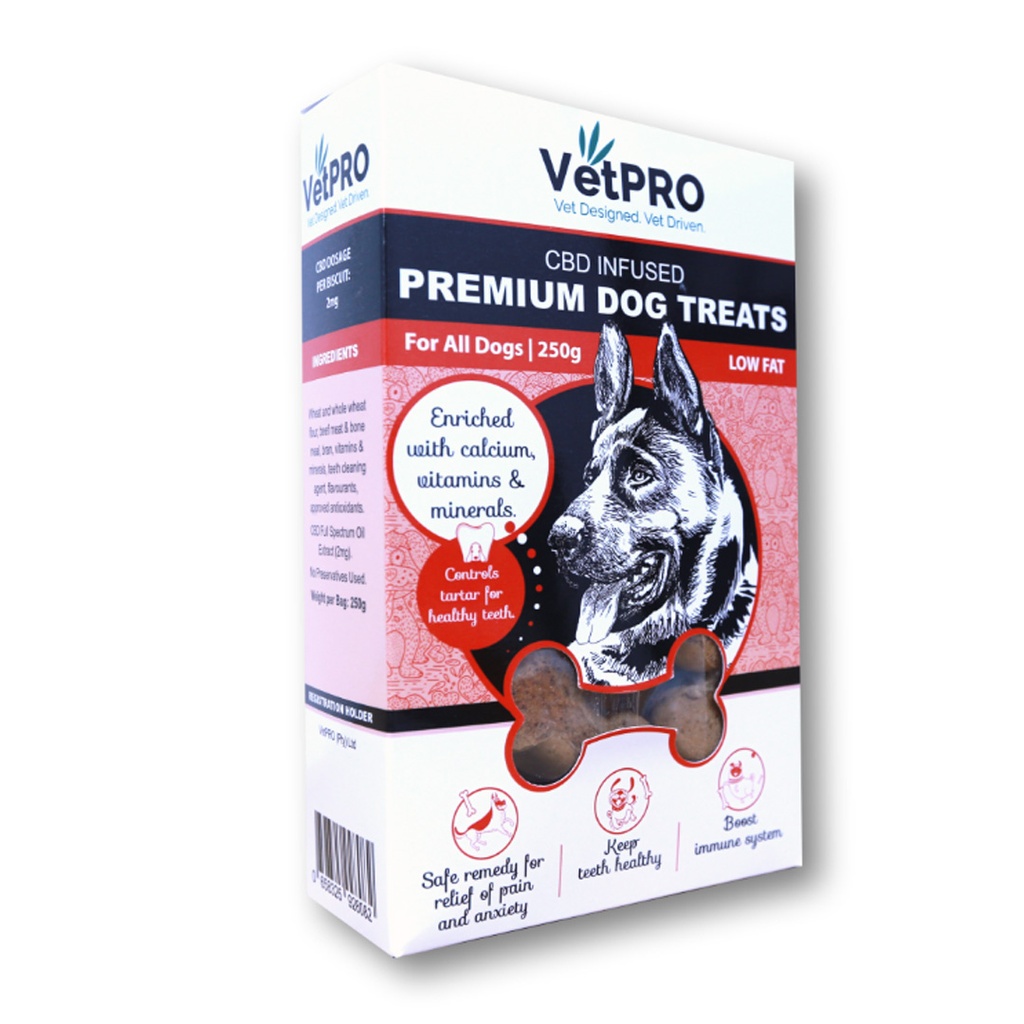 VetPro CBD Dog Biscuits 250g - Premium