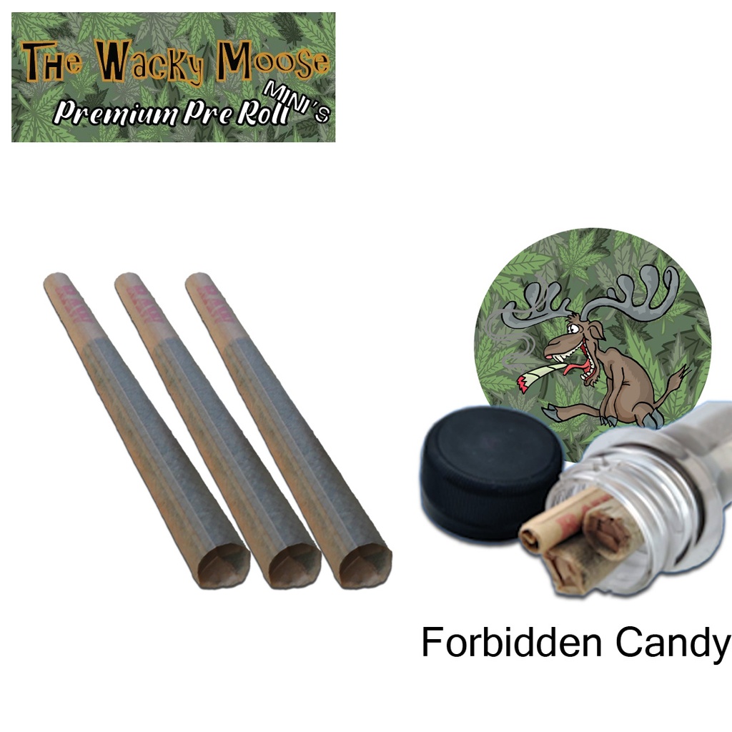 Wacky Moose Premium Pre-Rolls - Mini's - Indoor - Forbidden Candy (Indica) 3's