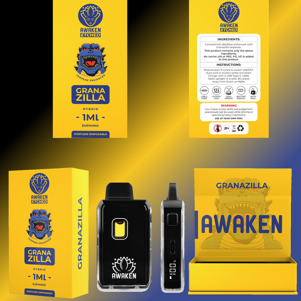 Awaken® Etched Disposable Vape 1ml - Granazilla (Hybrid)