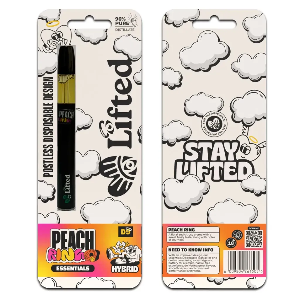 Distillate Disposable Vapes 1ml - Peach Ring (Hybrid)