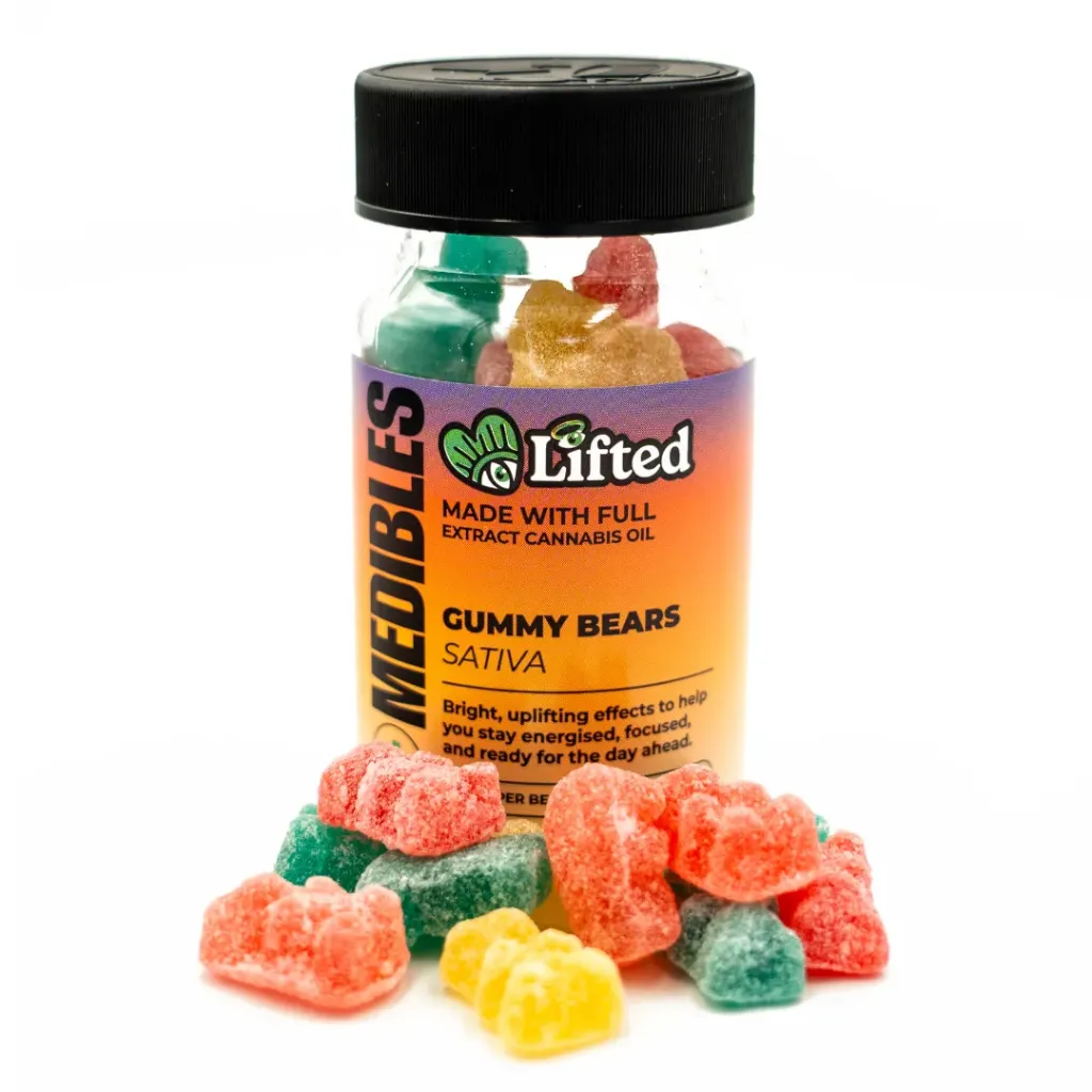 Gummies - Sugar-Coated FECO Gummy Bears (Sativa) 300mg (30x10mg)