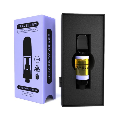 Traveler’s® Ceramic Vape Cartridges 1ml - Juicebox Grape (Sativa)