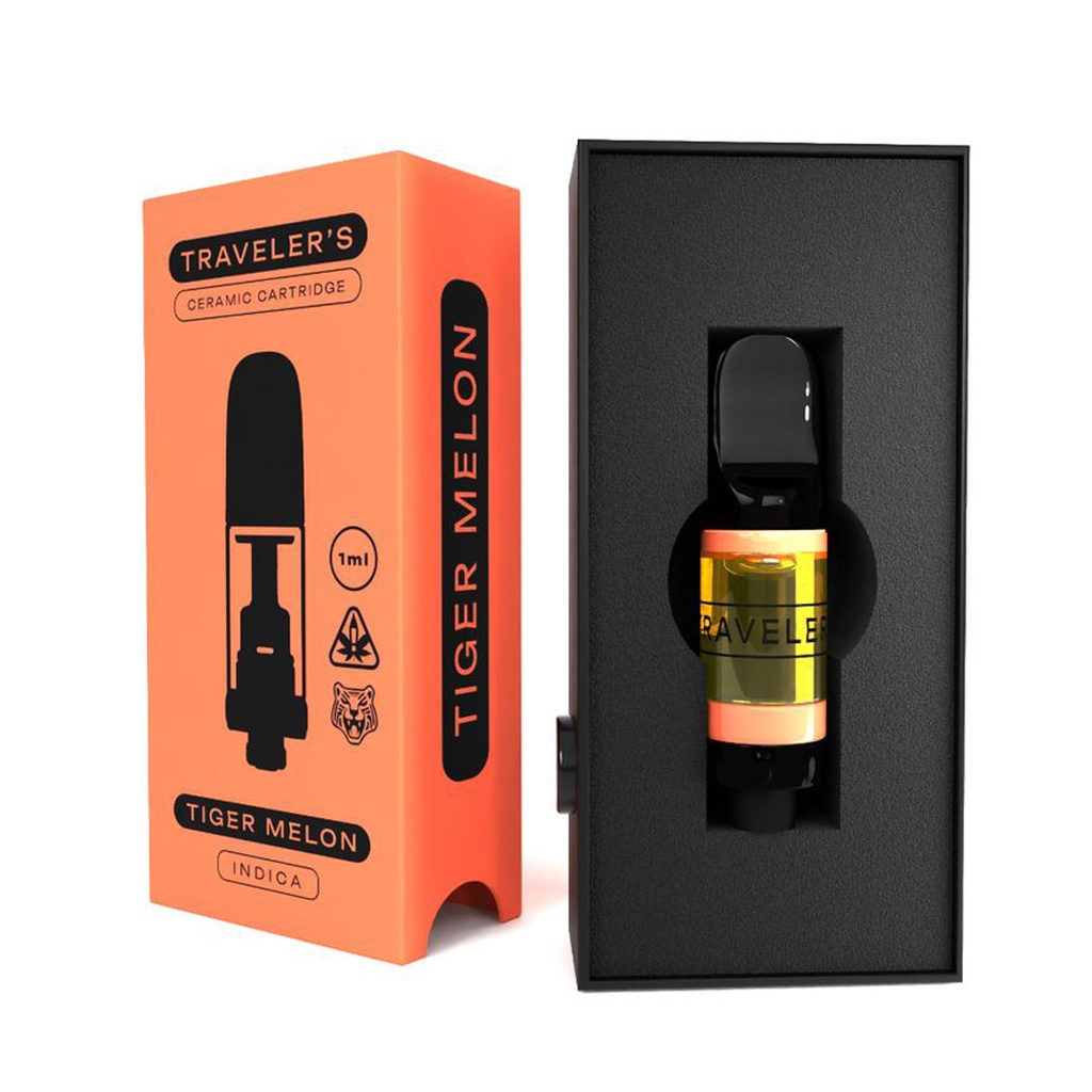 Traveler’s® Ceramic Vape Cartridges 1ml - Tiger Melon (Indica)